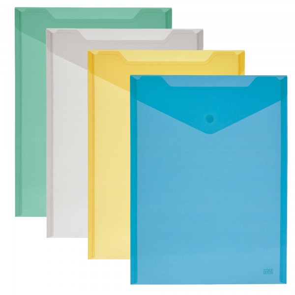 Busta con bottone 13,5x18,5cm colore assortiti
