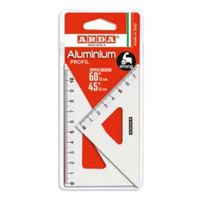 Coppia squadre profil 45° e 60° 12cm colore alluminio