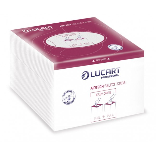 LUCART asciugatutto airtech piegato, riutilizzabile fino a 9 volte da 55 strappi, 32x38cm