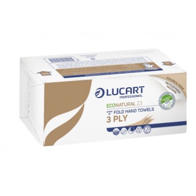 LUCART asciugamani econatural piegati a Z da 198 strappi, 23x23,5cm
