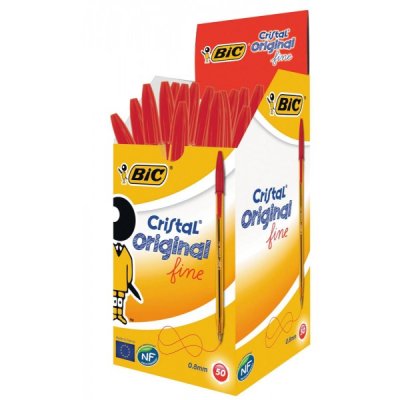Penna a sfera BIC Cristal - punta da 0,8mm - Rosso - 50pz