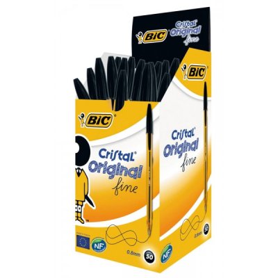Penna a sfera BIC Cristal - punta da 0,8mm - Nero - 50pz