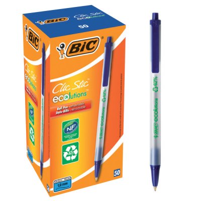 Penna a sfera a scatto BIC - Blu - punta da 1mm - 50pz