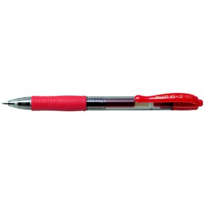 Penna roller PILOT BL-G2 con inchiostro gel ricaricabile e livello d'nchiostro visibile, grip ergonomico - punta 0,7mm - Rosso
