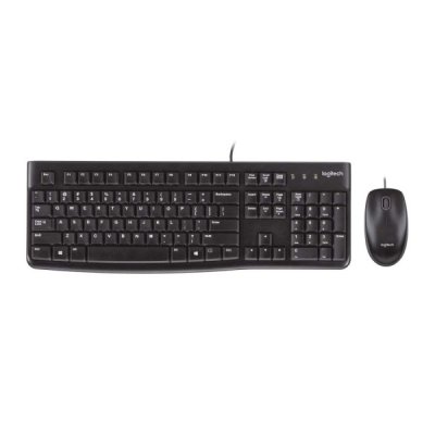 LOGITECH kit di mouse e tastiera nero con cavo USB