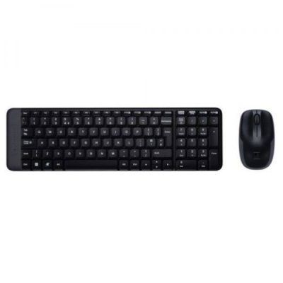 LOGITECH kit di tastiera standard e mouse ambidestro ergonomico nero con interfaccia wireless