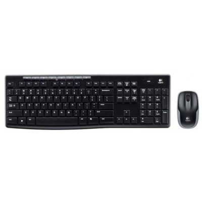 LOGITECH kit di mouse e tastiera nero con interfaccia wireless