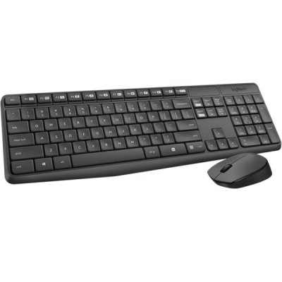 LOGITECH kit di tastiera standard e mouse ambidestro ergonomico con interfaccia wireless