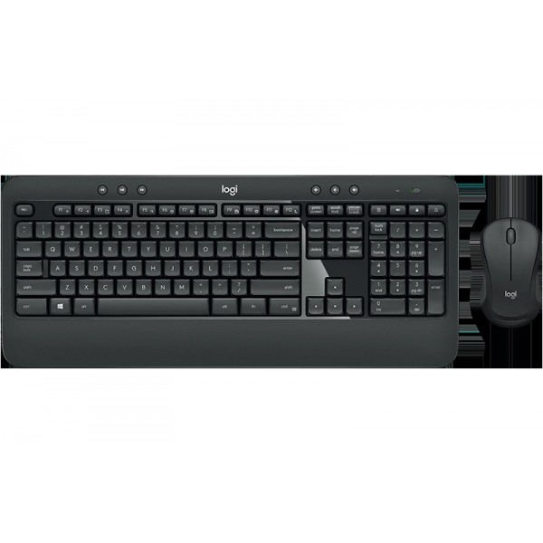 LOGITECH kit di mouse e tastiera nero con interfaccia wireless