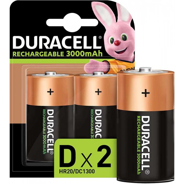 DURACELL batterie ricaricabili torcia D 3000mAh