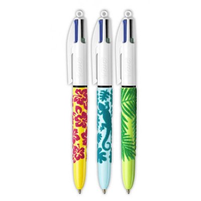 Velours 4 colours - penna a sfera colore blu, nero, rosso, verde tipo punta conica