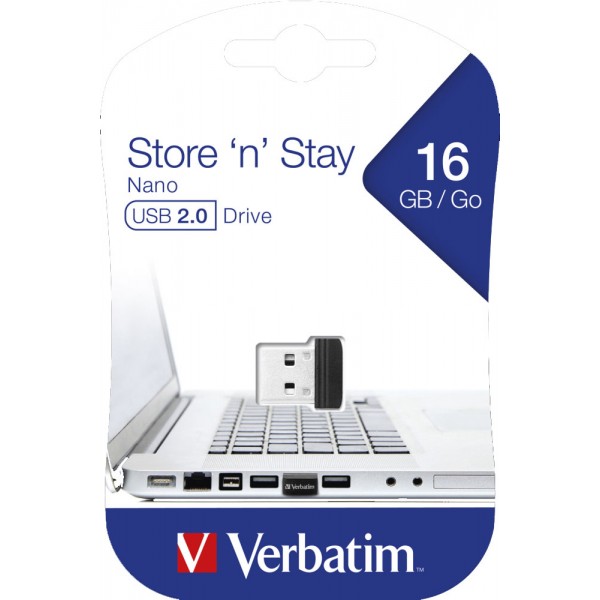 Pen drive store 'n' stay nano usb 2.0 da 16gb colore nero
