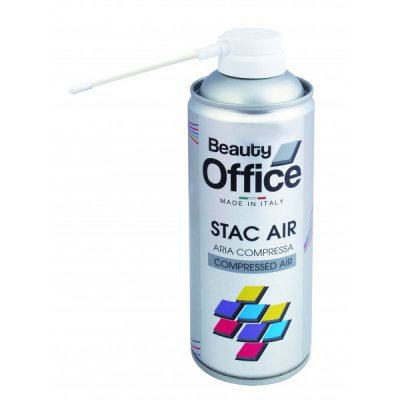 BEAUTY OFFICE spray aria compressa con cannuccia rimuove delicatamente la polvere e sporco da apparecchiature elettroniche da 400ml