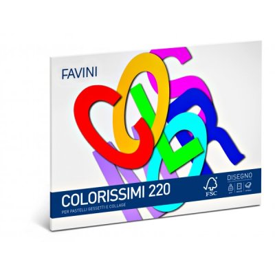 Album da disegno colorissimi 220 monoruvido 16fg colore assortiti forti grammatura 220gr
