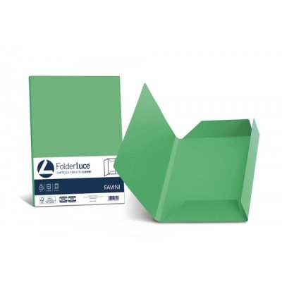 FAVINI cartellina in cartoncino a 3 lembi 24,5x34,5cm - 200g - Verde