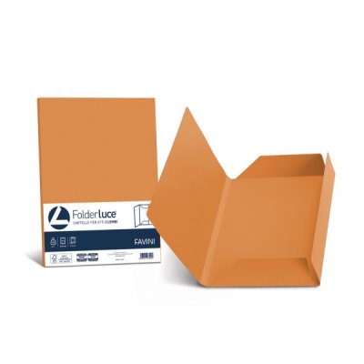 FAVINI cartellina in cartoncino a 3 lembi 24,5x34,5cm - 200g - Arancione