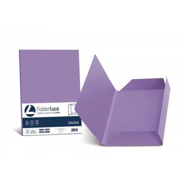 FAVINI cartellina in cartoncino a 3 lembi 24,5x34,5cm - 200g - Viola