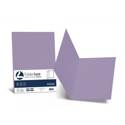 Cartelline in cartoncino FAVINI da 200gr, senza lembi, finitura liscia - Violetto - 50pz