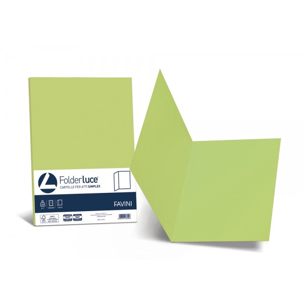 Cartelline in cartoncino FAVINI da 200gr, senza lembi, finitura liscia - Pistacchio - 50pz