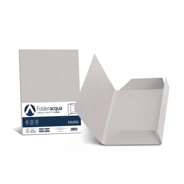FAVINI cartellina in cartoncino a 3 lembi 24,5x34,5cm - 200g - Ghiaccio