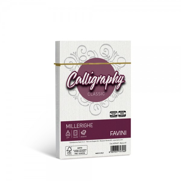 Calligraphy - buste millerighe j7 colore bianco grammatura 100gr