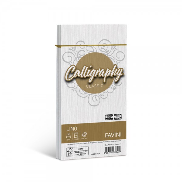 Calligraphy - buste lino c4 colore bianco grammatura 120gr