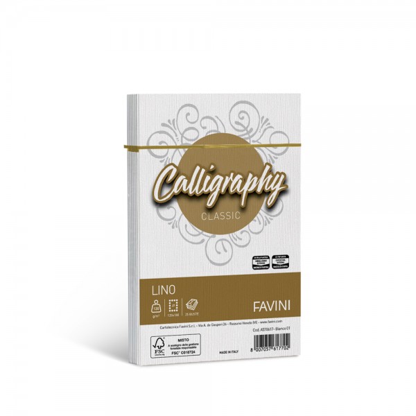 Calligraphy - buste lino j7 colore bianco grammatura 120gr