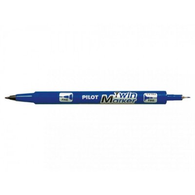 PILOT Marcatore permanente con inchiostro a base d'alcool - doppia punta da 0,8 o 2mm - Blu