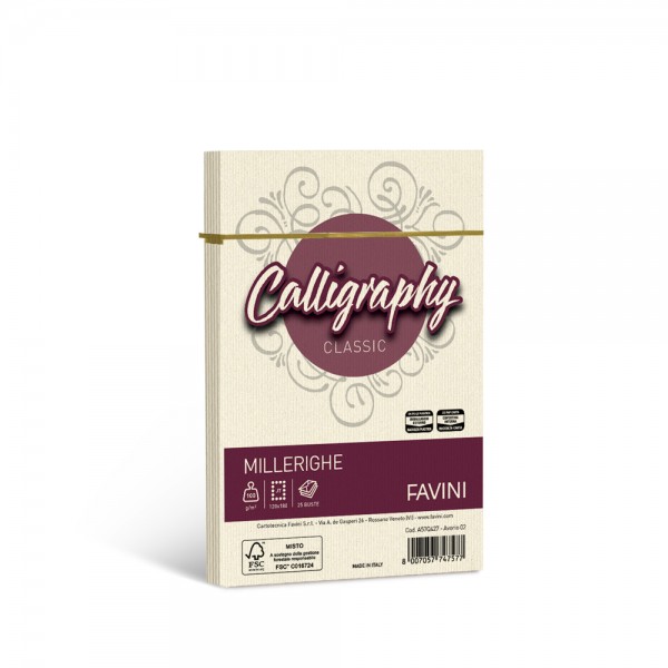 Calligraphy - buste millerighe j7 colore avorio grammatura 100gr