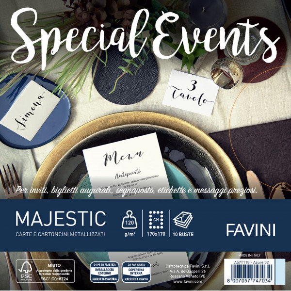 Special events - buste ch colore azzurro grammatura 120gr