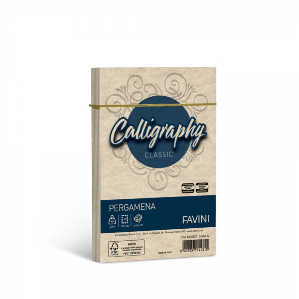 Calligraphy - buste pergamena j7 colore sabbia grammatura 90gr