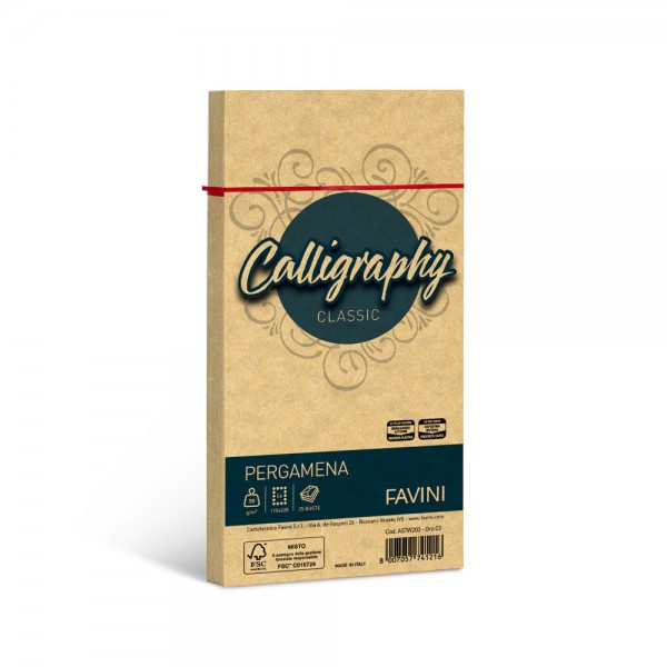 Calligraphy - buste pergamena c4 colore oro grammatura 90gr