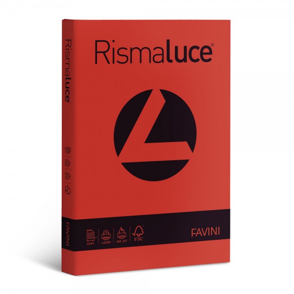 Rismaluce - carta a4 colore scarlatto grammatura 140gr