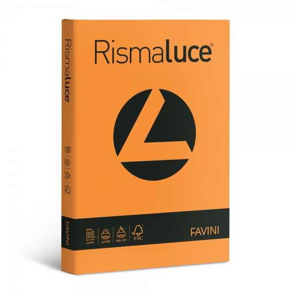 Rismaluce - carta a4 colore arancione grammatura 140gr
