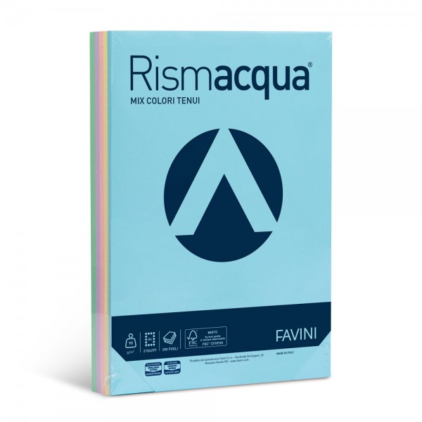 Rismacqua - carta a4 colore assortiti grammatura 90gr