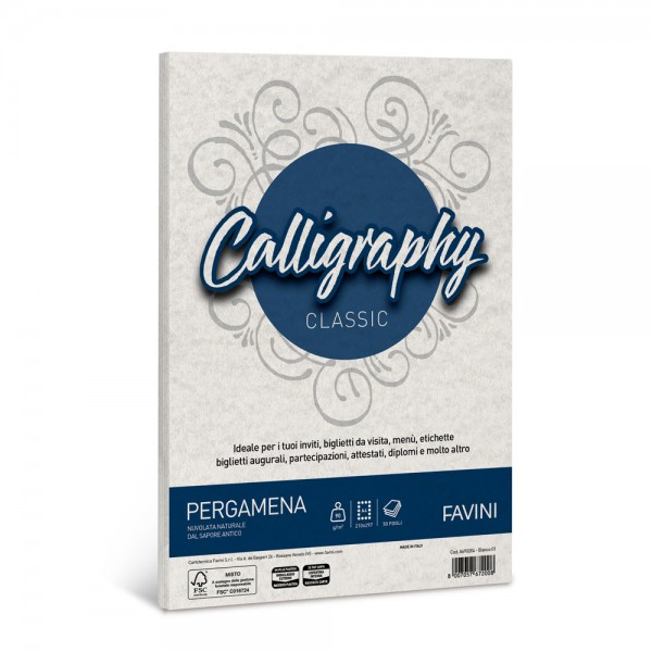 Calligraphy - carta pergamena a4 colore bianco grammatura 90gr