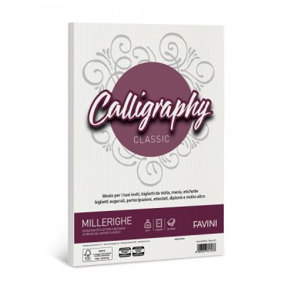 Calligraphy - carta millerighe a4 colore bianco grammatura 100gr