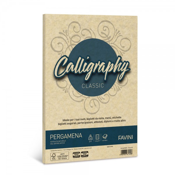 Calligraphy - carta pergamena a4 colore crema grammatura 190gr