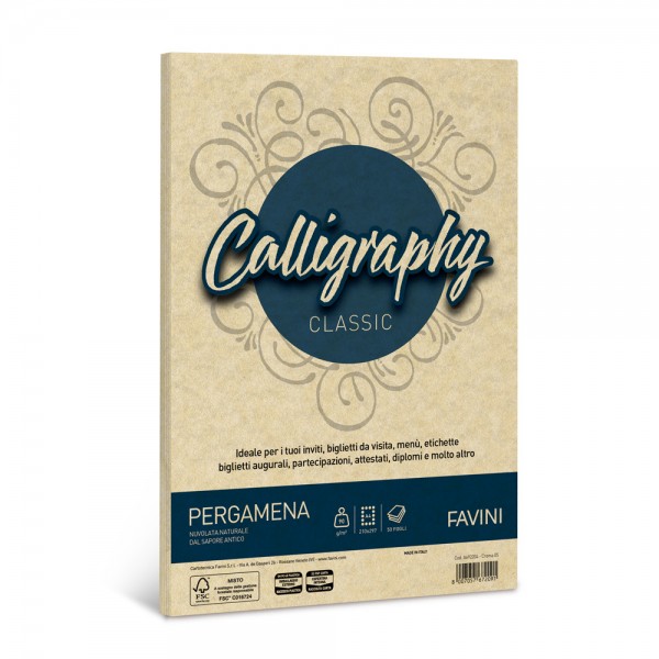 Calligraphy - carta pergamena a4 colore crema grammatura 90gr
