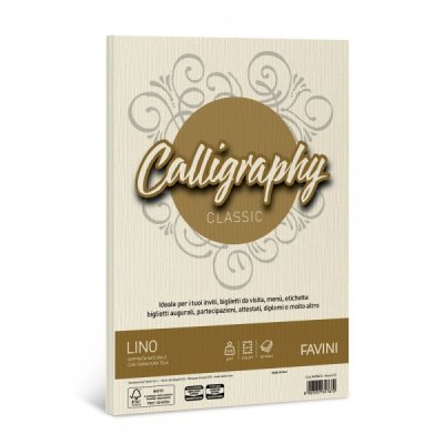 Calligraphy - carta lino a4 colore avorio grammatura 200gr