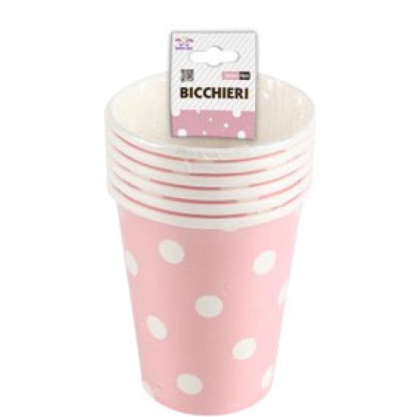 Bicchieri con pois colore rosa