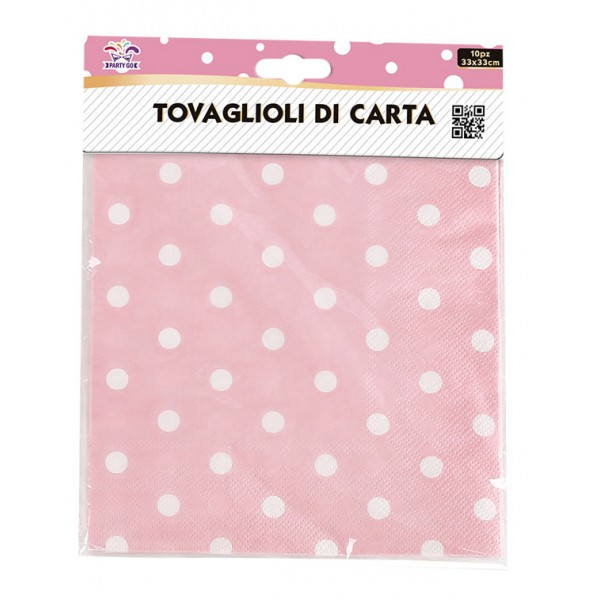 Tovaglia a pois colore rosa