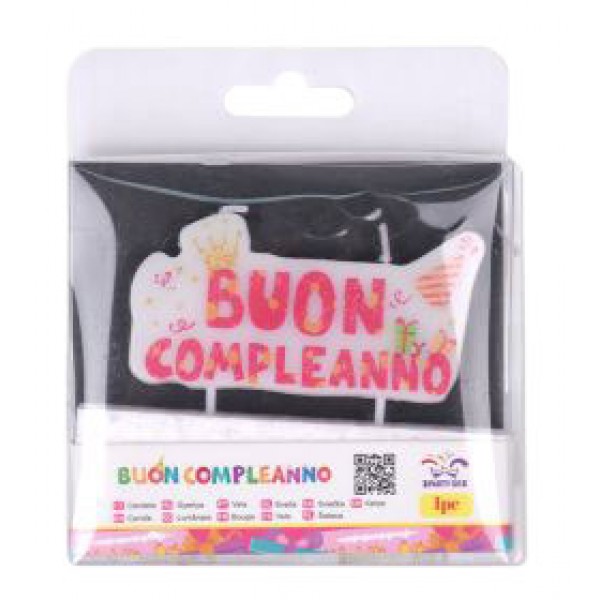 Candelina buon compleanno colore rosa
