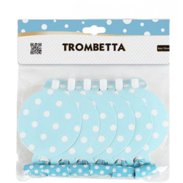 Trombetta a pois colore azzurro