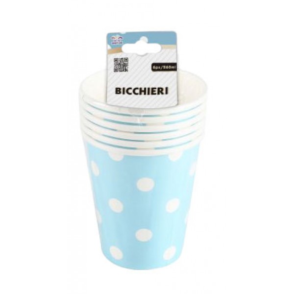 Bicchieri con pois colore azzurro