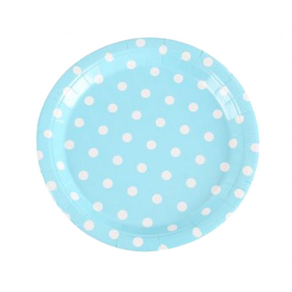 Piatti a pois colore azzurro