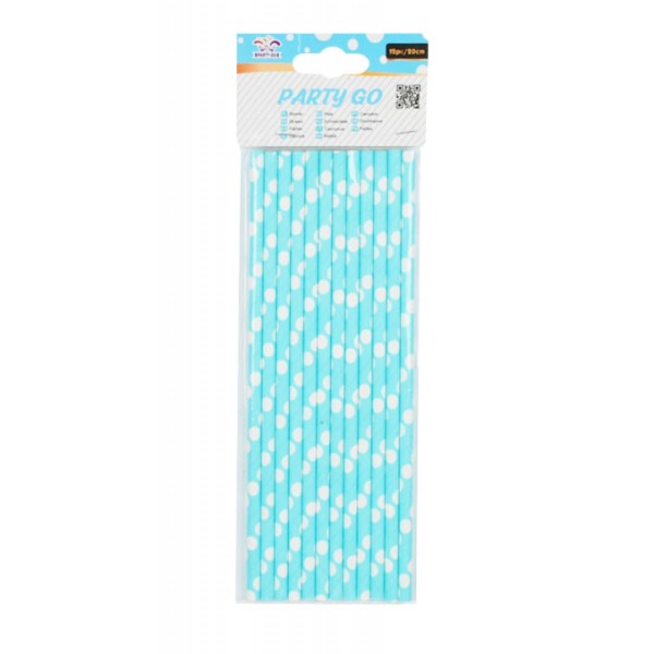 Cannucce a pois colore azzurro