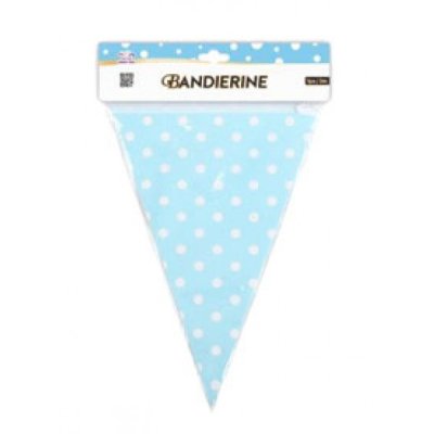 Bandierine con pois colore azzurro