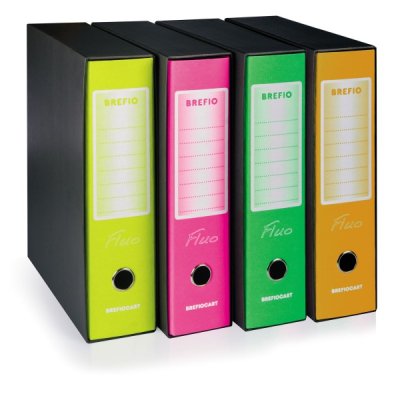 Registratore protocollo brefio fluo d. 8cm arancione fluo colore nero colore arancione fluo