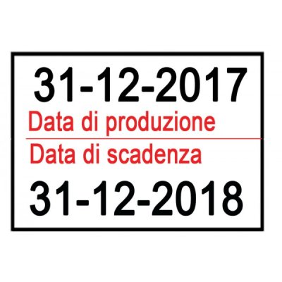 Etichette "data di scadenza/data di produzione" colore bianco